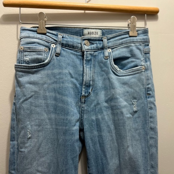 Agolde Sophie Mid Rise Ankle Jeans light wash, size 27 - Picture 3 of 8